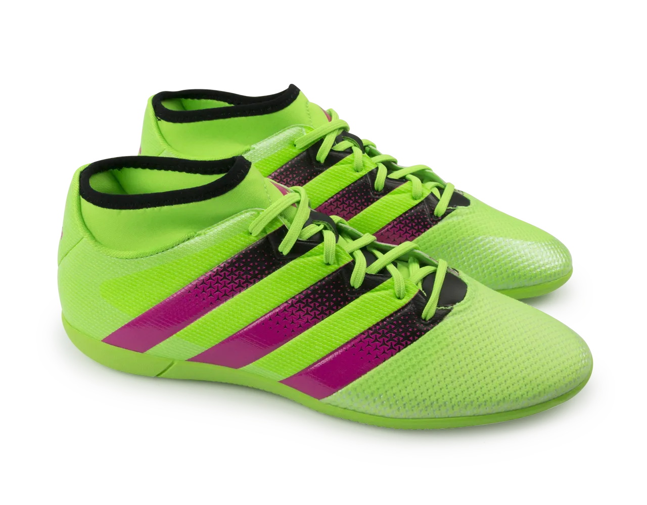 adidas Men's ACE 16.3 Primemesh Indoor Soccer Shoes Solar Green/Shock Pink/Black