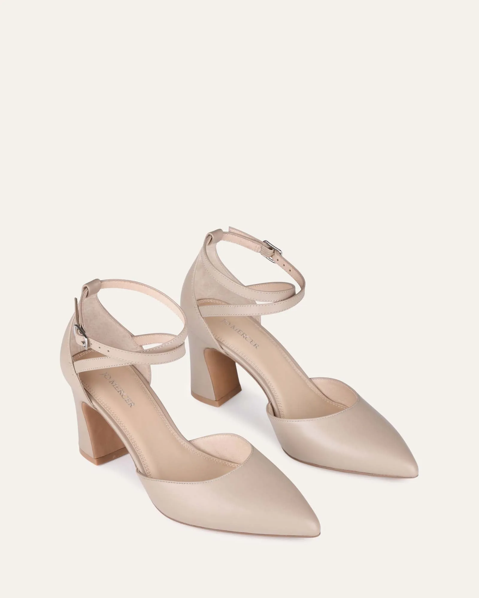 ALMA MID HEELS BEIGE LEATHER