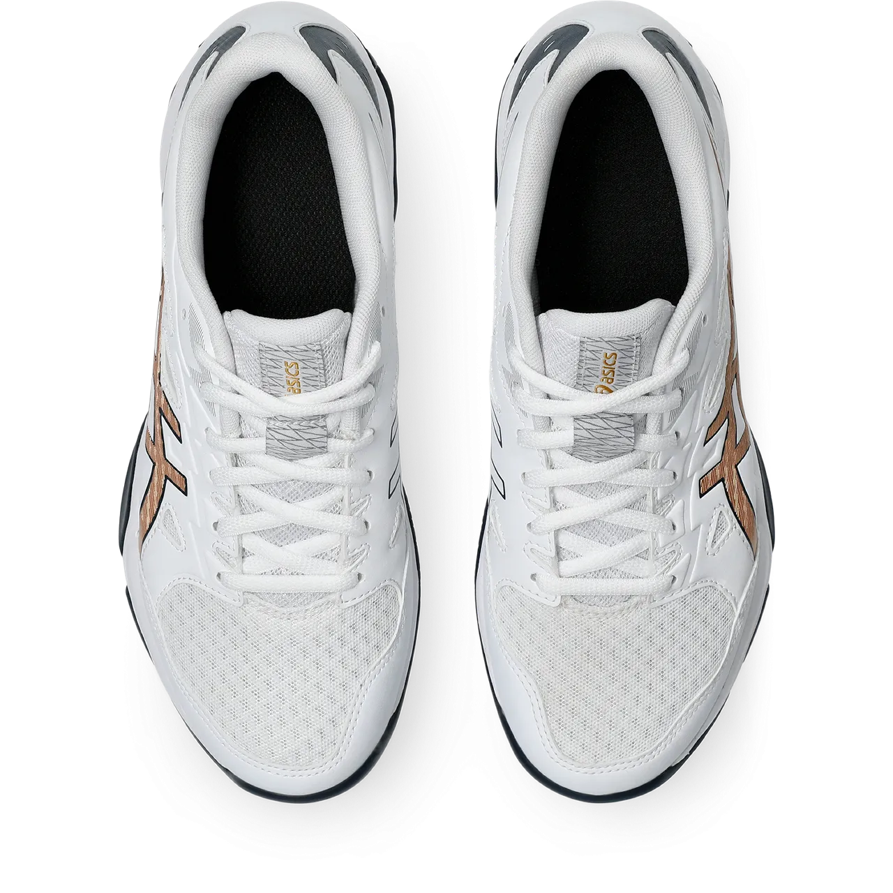 Asics Women's Gel Rocket 11 Indoor Court Shoes White Pure Gold