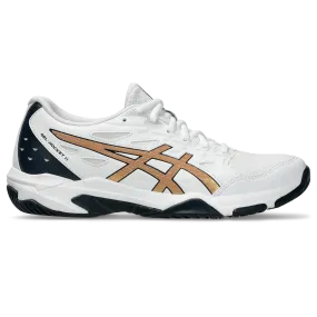 Asics Women's Gel Rocket 11 Indoor Court Shoes White Pure Gold