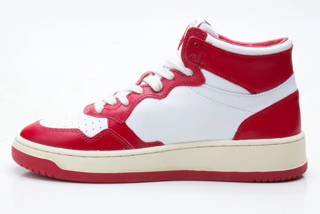 Autry Action Shoes Sneaker Medalist Mid Women white red AUMWWB02