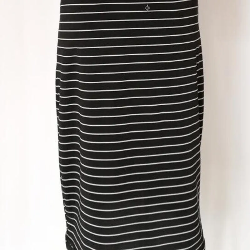 BLACK & WHITE SASSY STRIPE DRESS