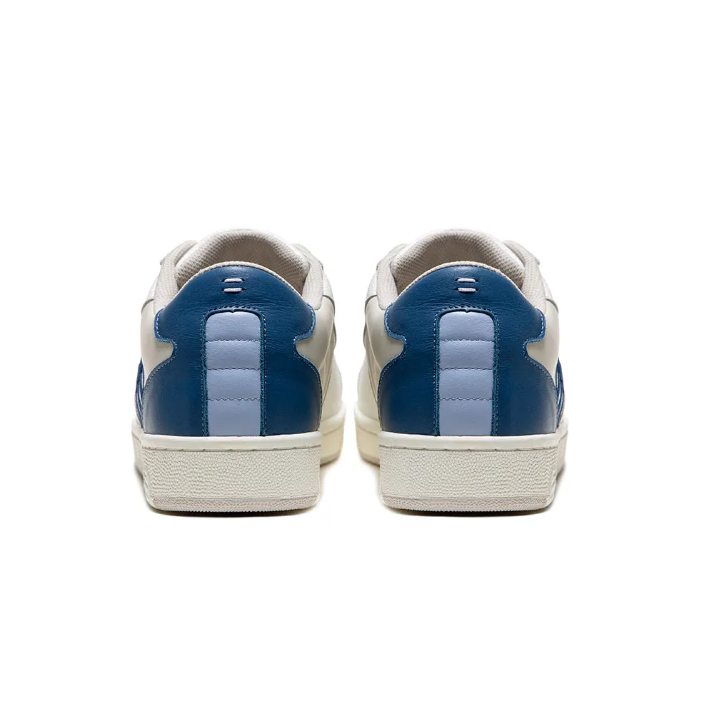 Men's Adelaide White Blue Leather Sneakers 02641-005