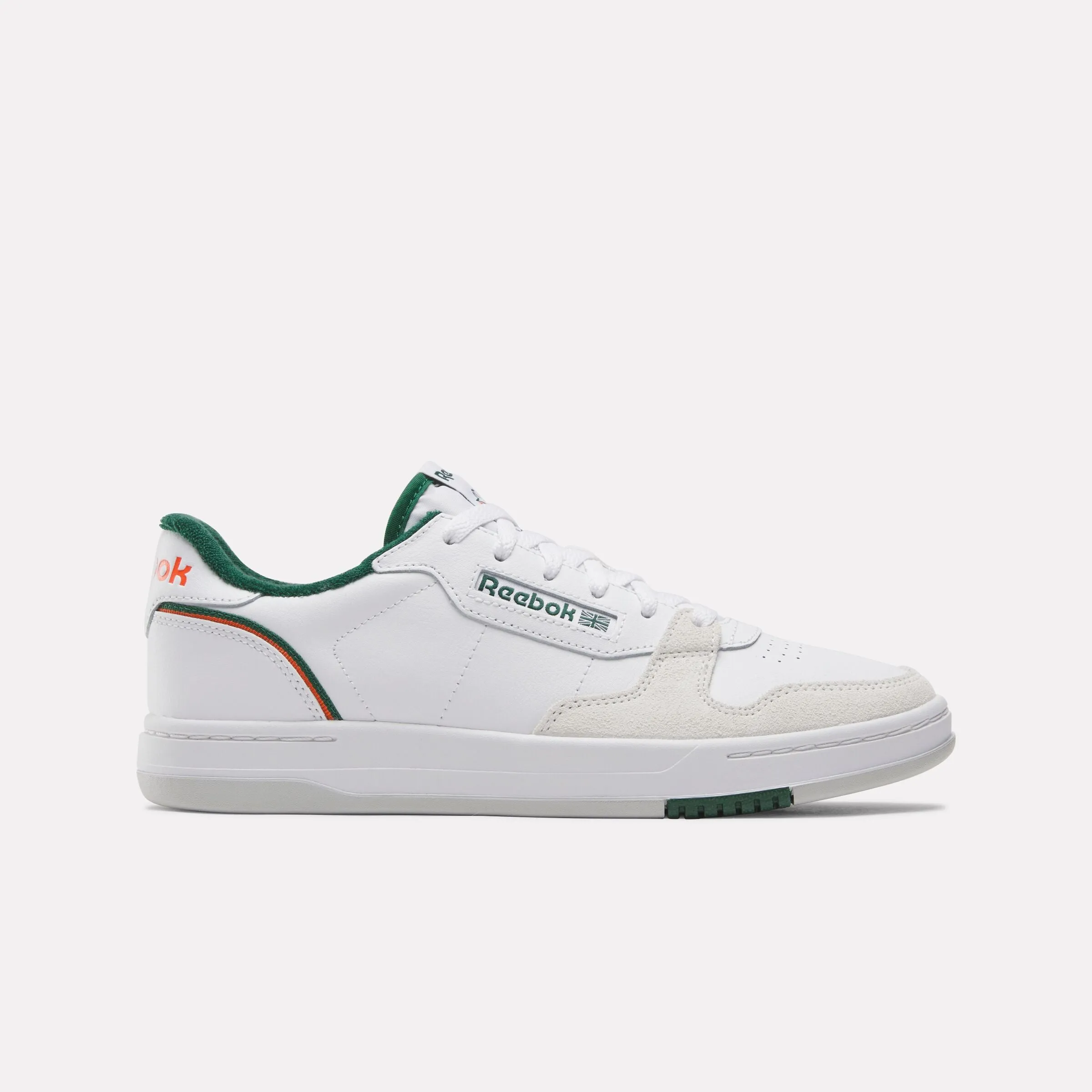 Phase Court Shoes White/White/Darkgreen