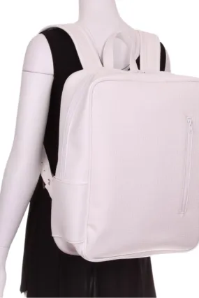 Stylish Tennis Backpack with Pure White Silver Buckle