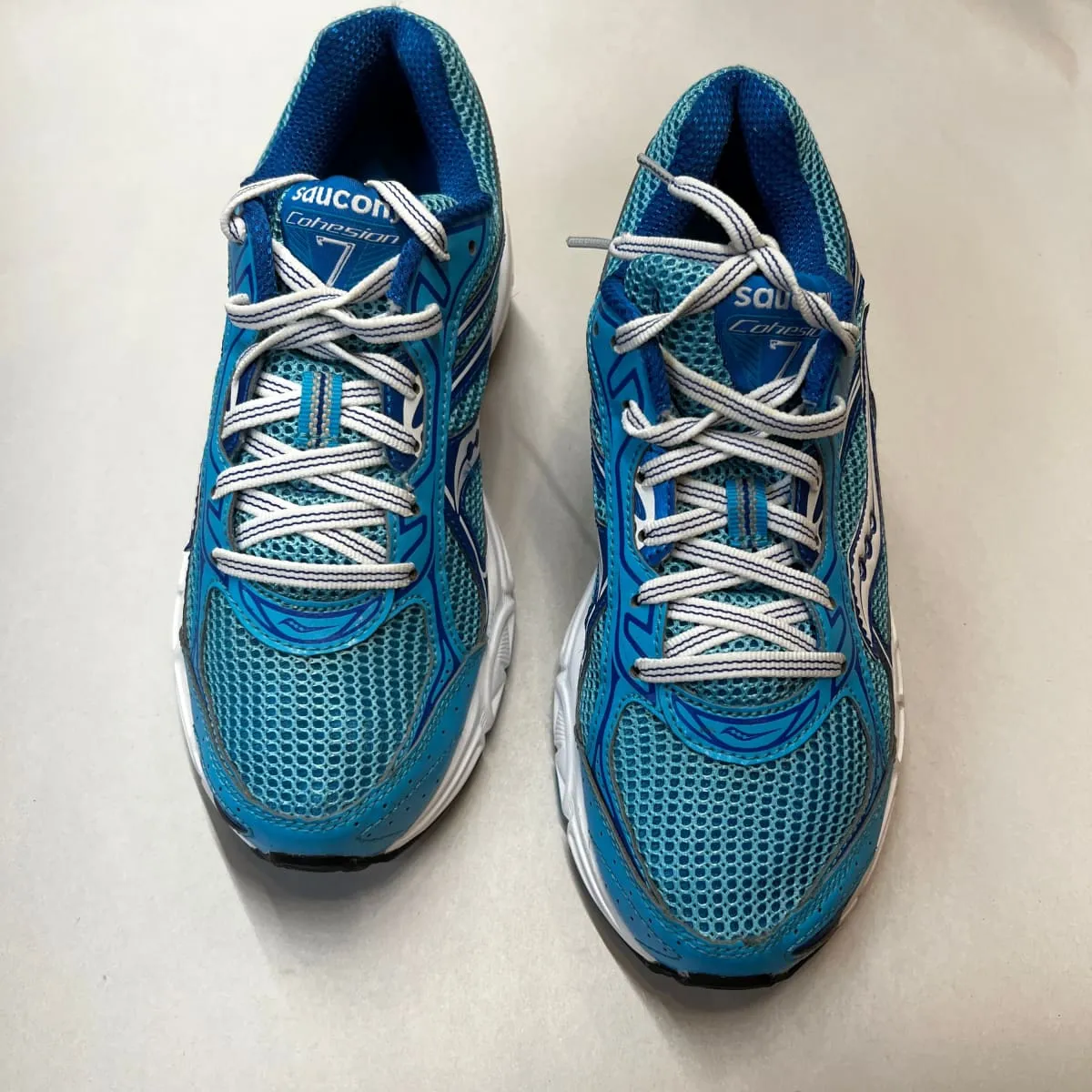 SAUCONY Women's Grid Cohesion 7 -Blue/White- Running Shoe Size 7M - Preowned