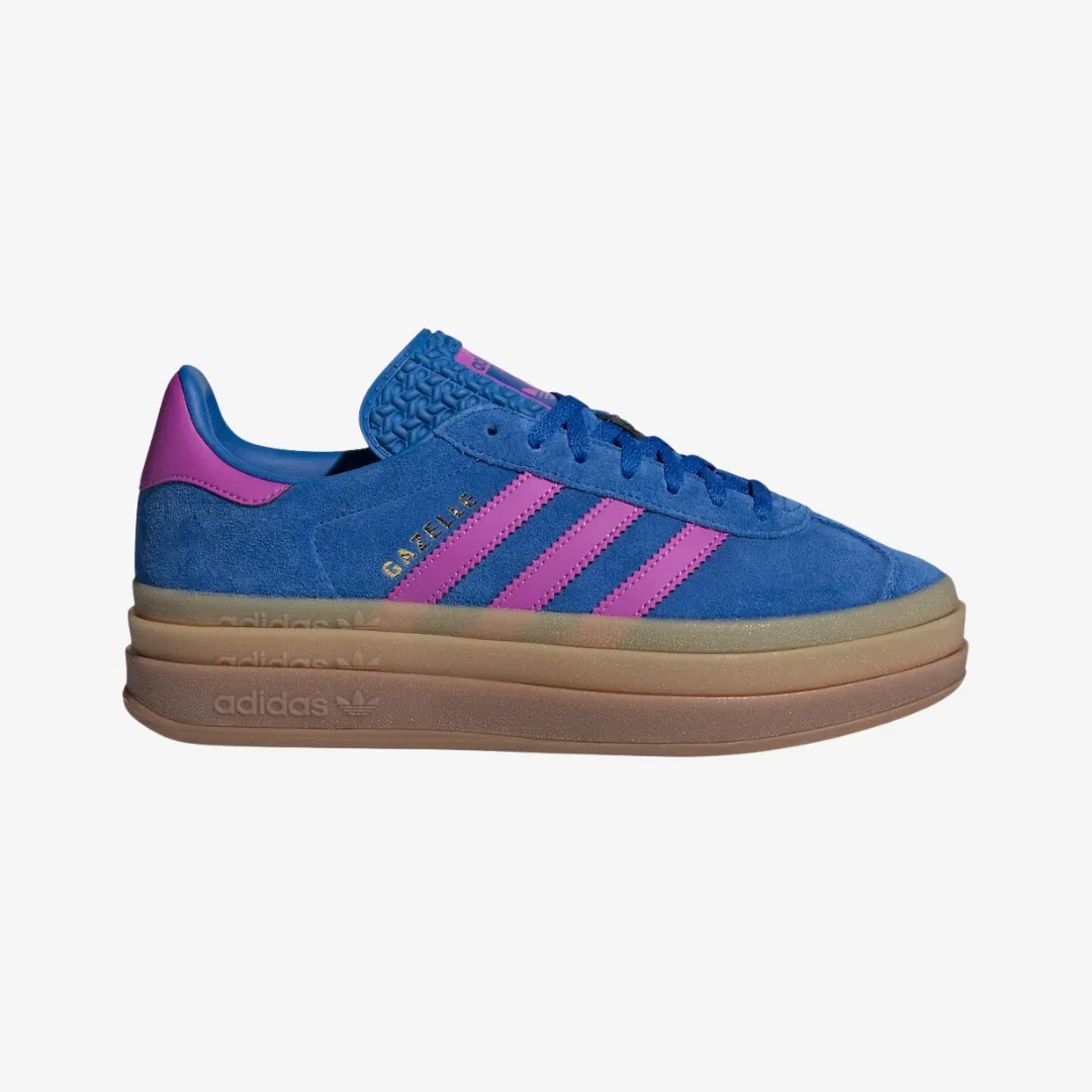 womens adidas gazelle bold (blue/magenta)